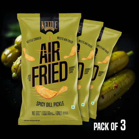 AIR FRIED POTATO CHIPS SPICY DILL PICKLE PACK OF 3