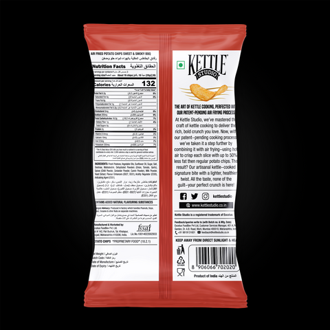 AIR FRIED POTATO CHIPS SWEET & SMOKY BBQ PACK OF 3